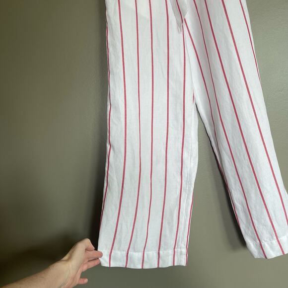 Rails Harper‎ Jumpsuit Size XS White Red Reef Stripe Belted Tie-Waist Lyocell - Picture 9 of 16